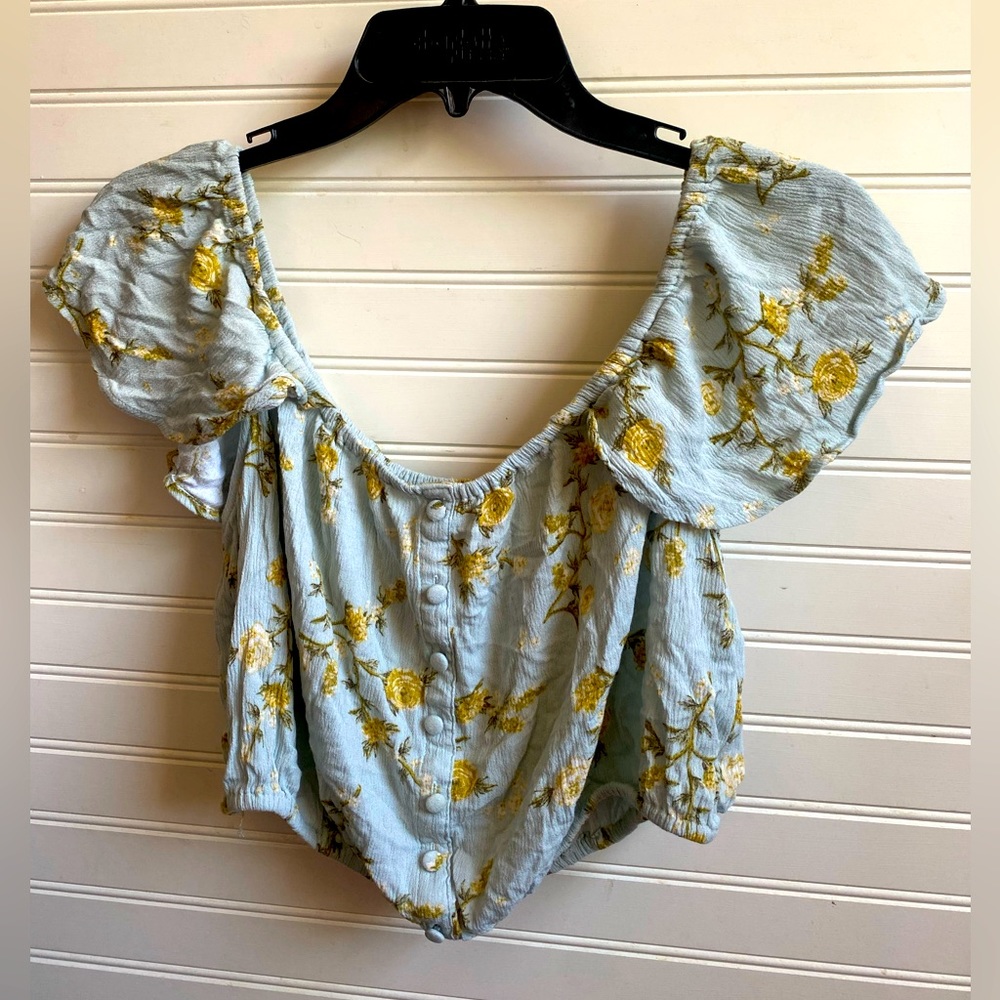 Large Light Blue Crop Top